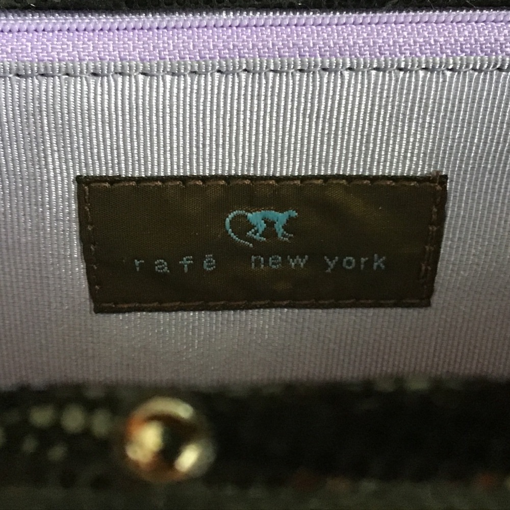 Rafé NY Black Velvet Bag w/ floral appliqués - Picture 7 of 9